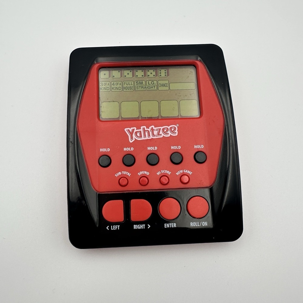 Hasbro Yahtzee Handheld Electronic Game Red A2125 2012 Tested Working Travel